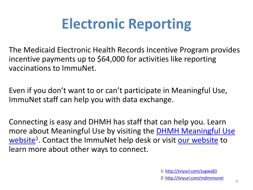 electronic reporting