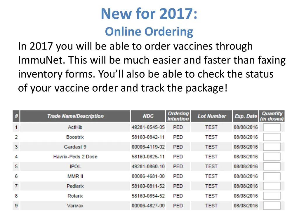 new for 2017 online ordering