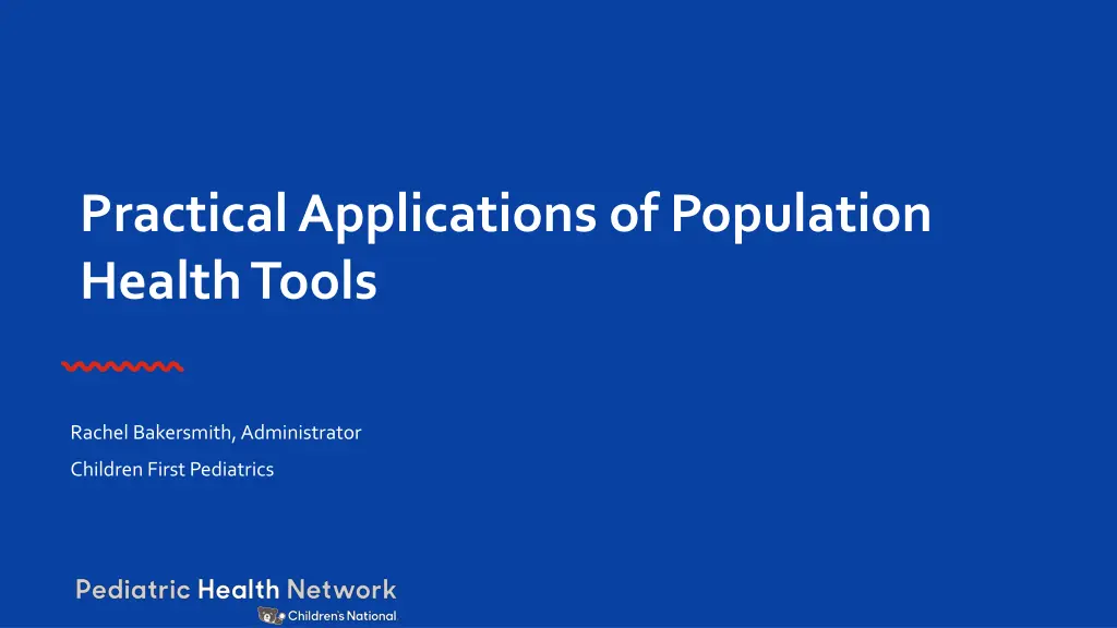 practical applications of population health tools