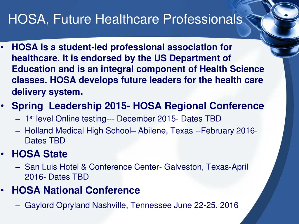 hosa future healthcare professionals