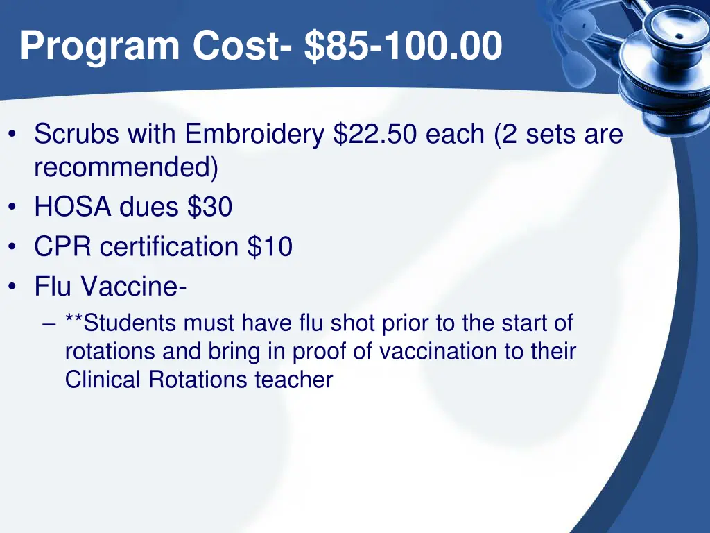 program cost 85 100 00