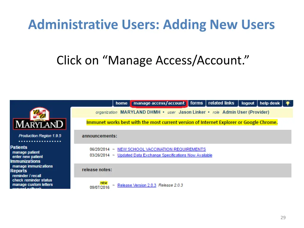 administrative users adding new users