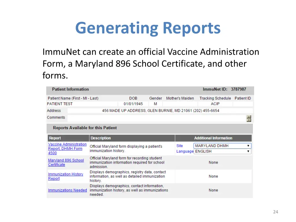 generating reports