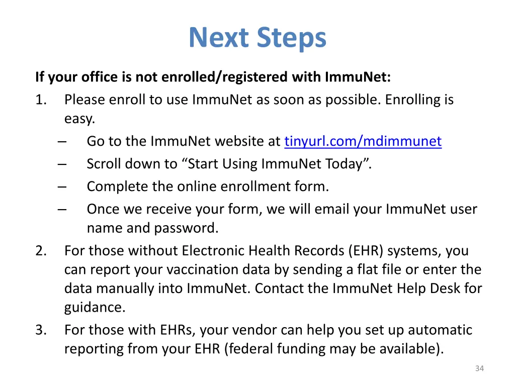 next steps