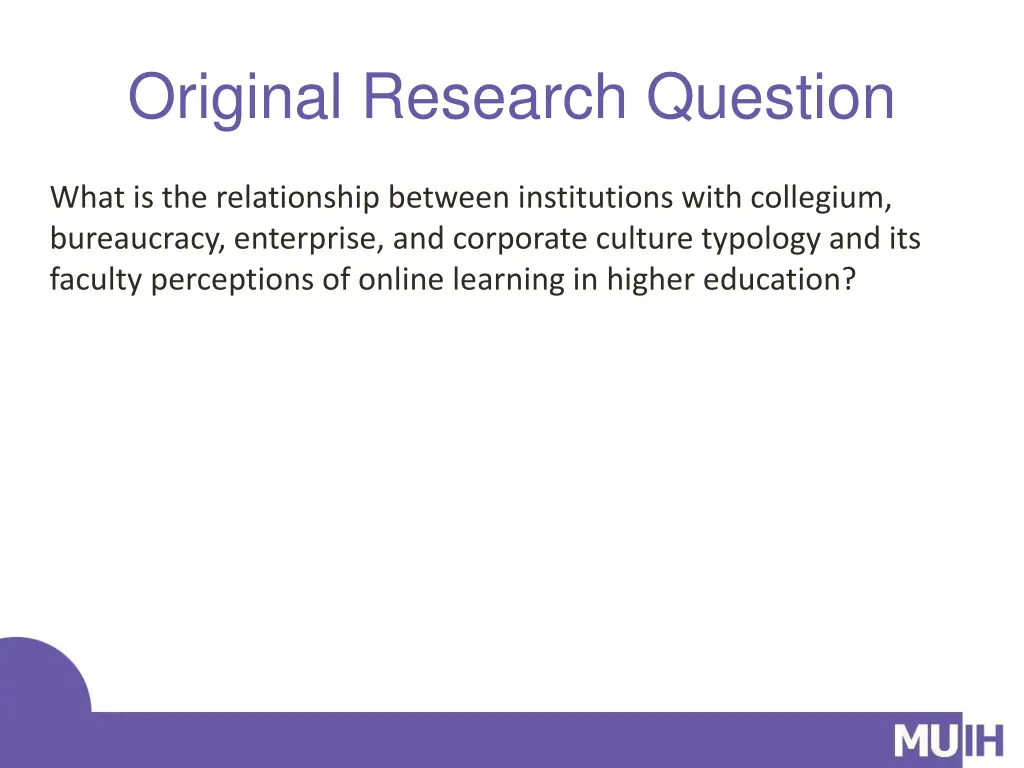 original research question