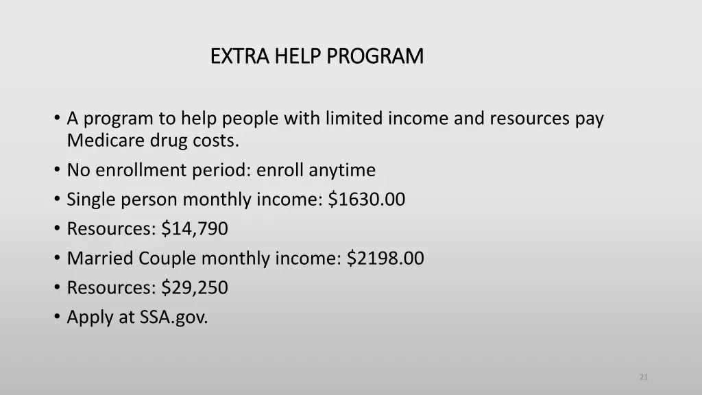 extra help program extra help program