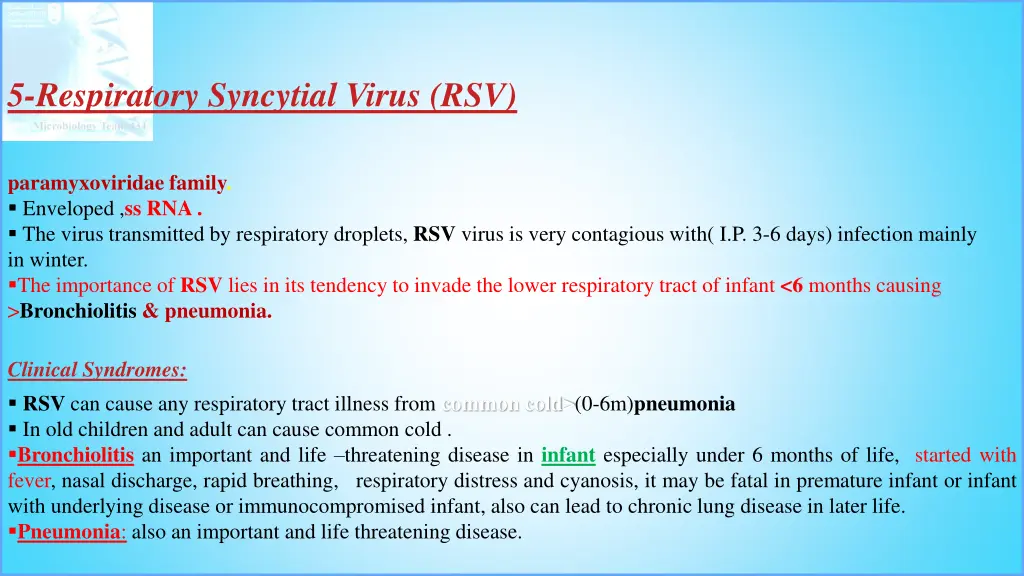 5 respiratory syncytial virus rsv