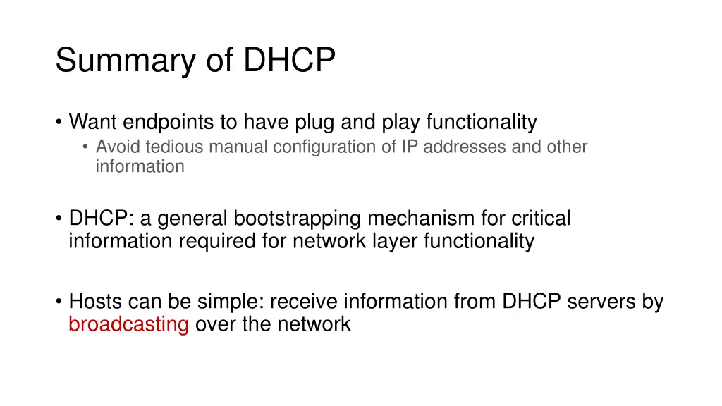 summary of dhcp
