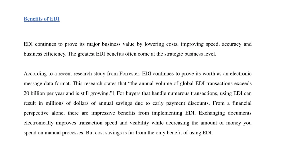benefits of edi