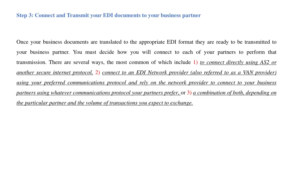 step 3 connect and transmit your edi documents