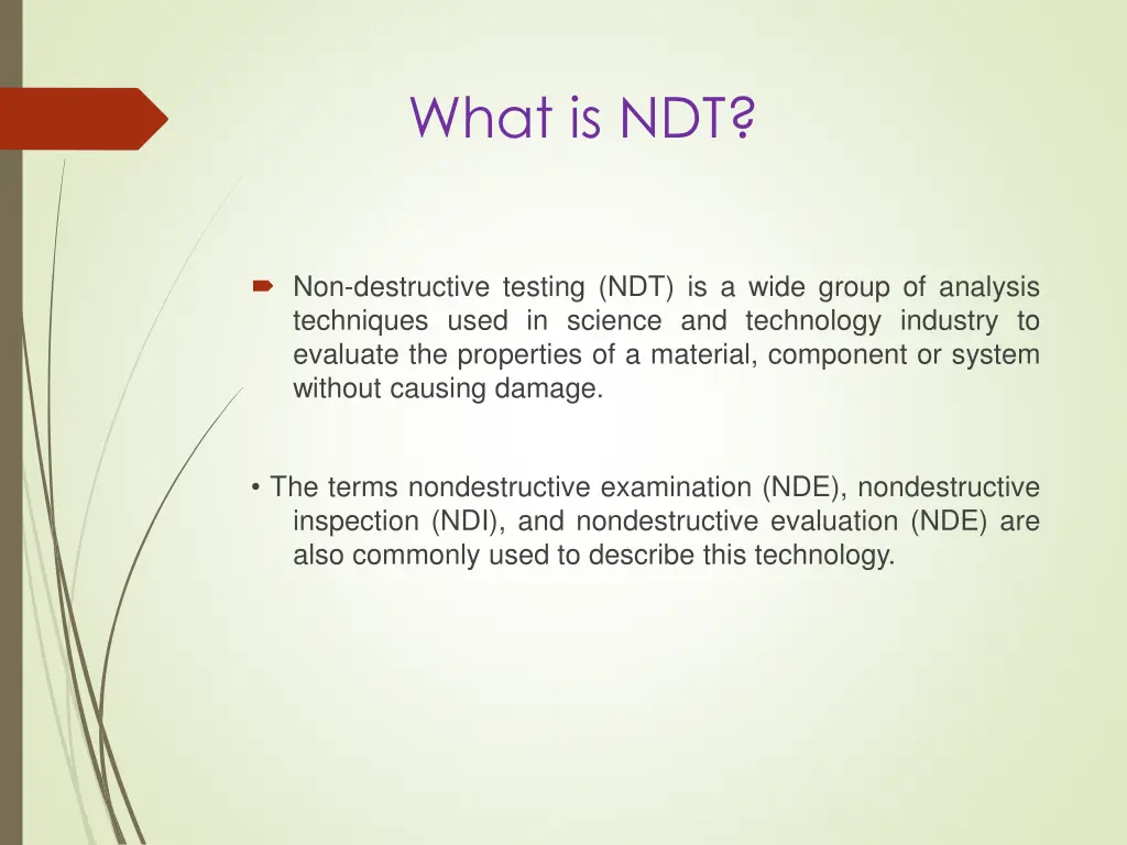 what is ndt