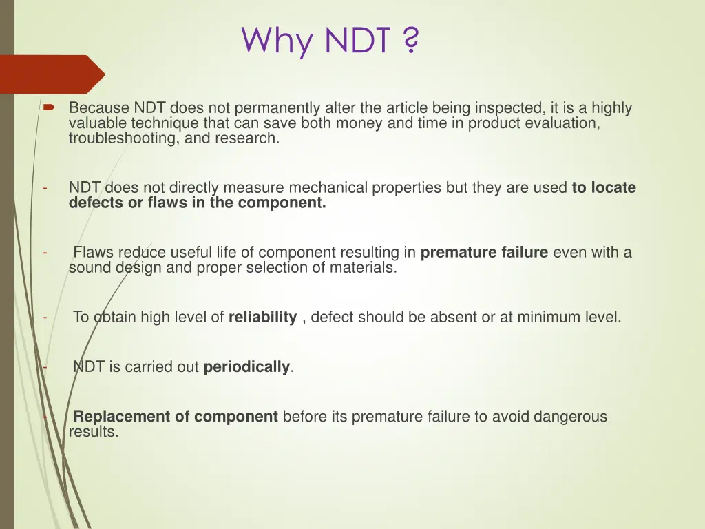 why ndt