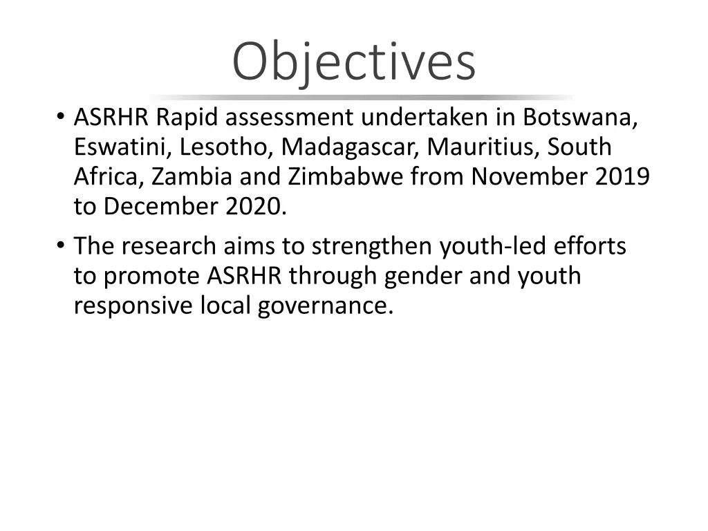 objectives