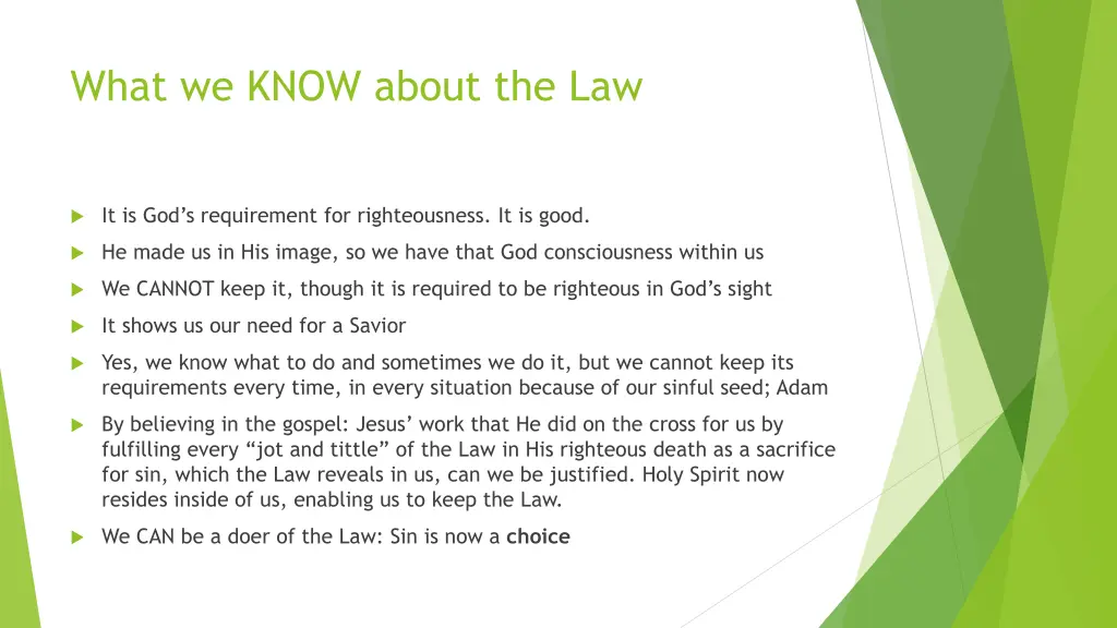 what we know about the law