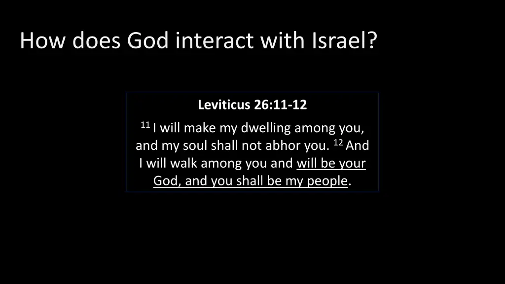 how does god interact with israel