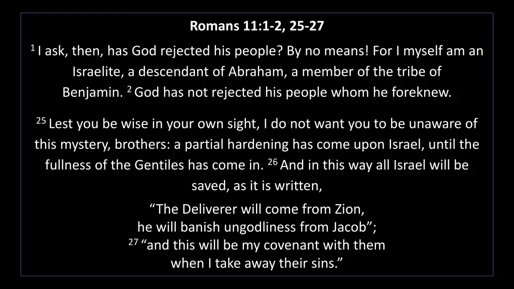 romans 11 1 2 25 27