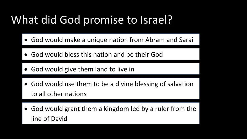 what did god promise to israel