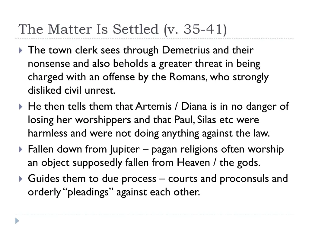 the matter is settled v 35 41