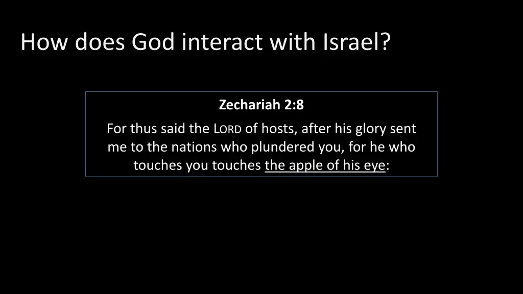 how does god interact with israel 2