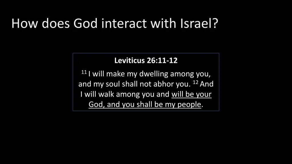 how does god interact with israel