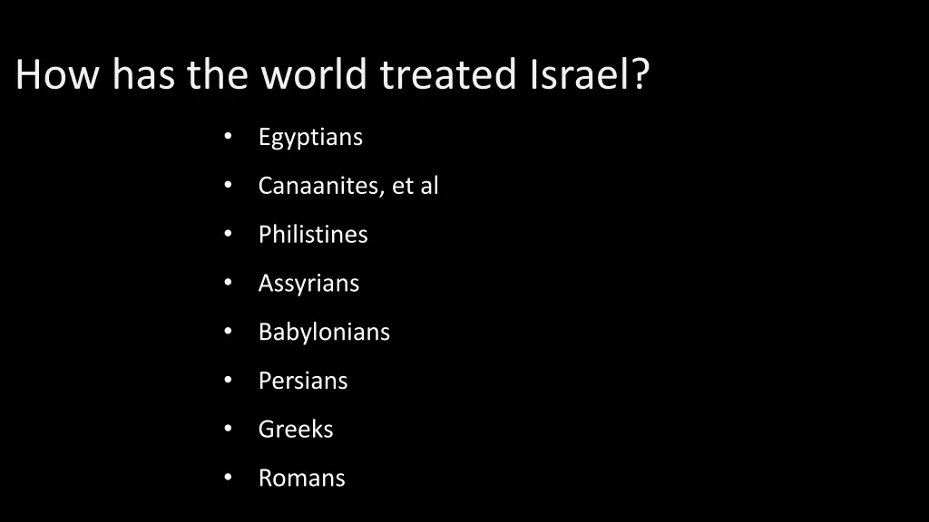 how has the world treated israel