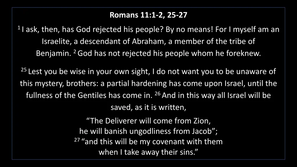 romans 11 1 2 25 27