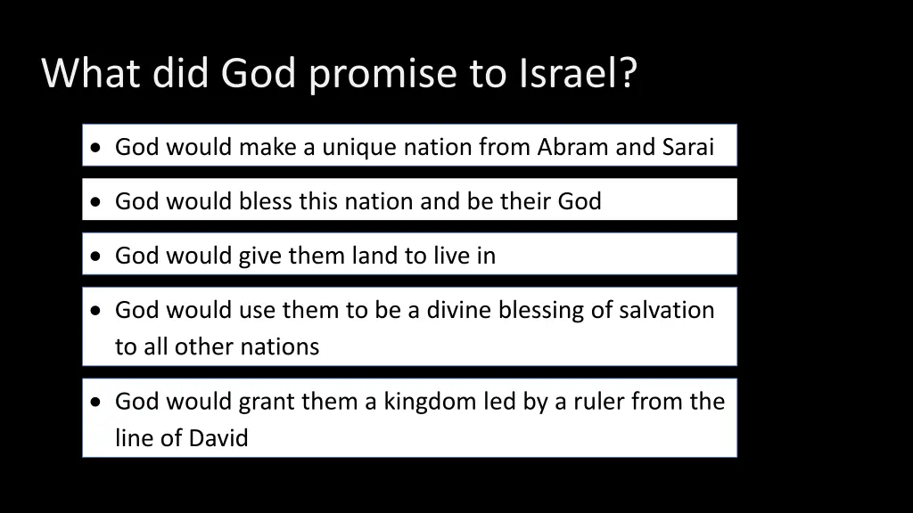 what did god promise to israel