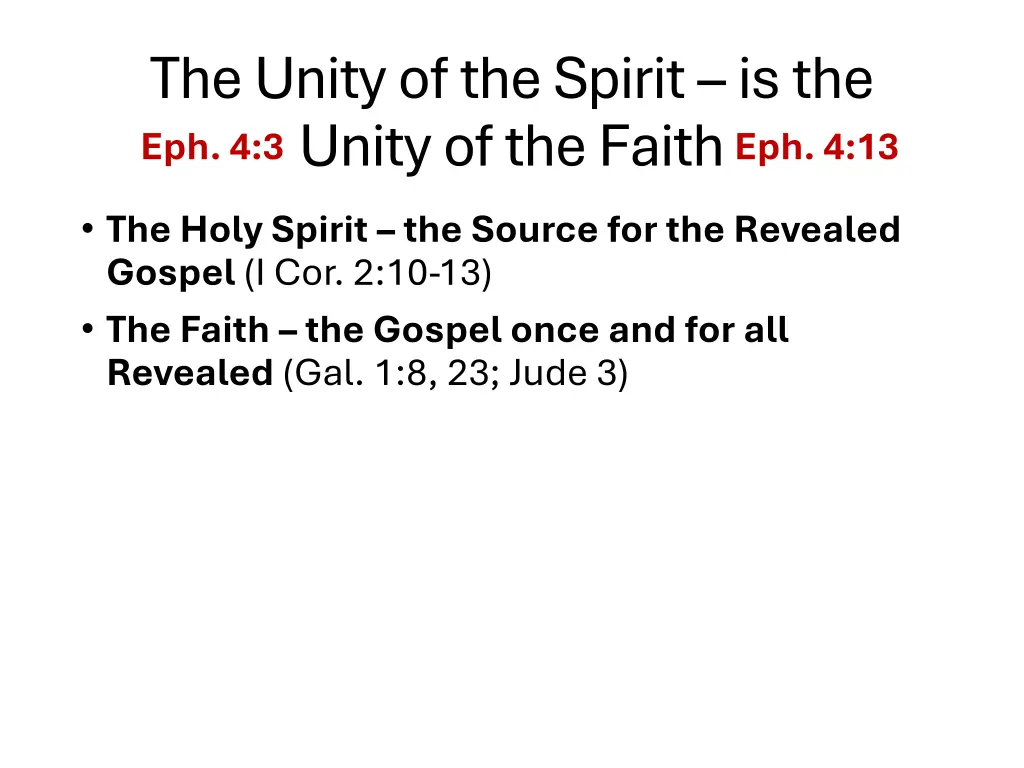 the unity of the spirit is the unity of the faith