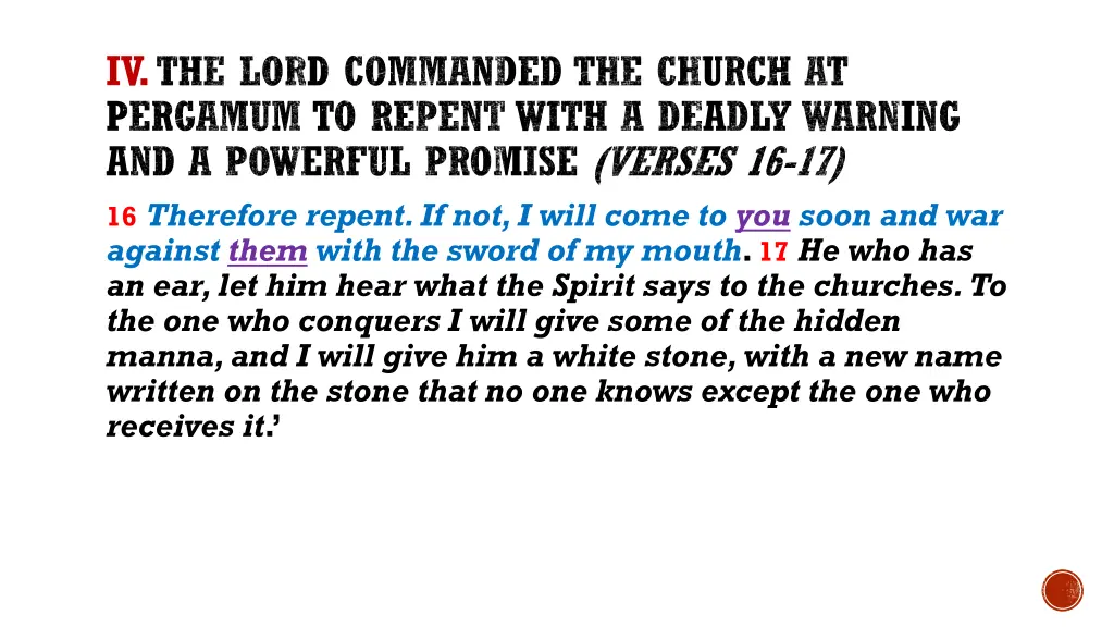 iv the lord commanded the church at pergamum