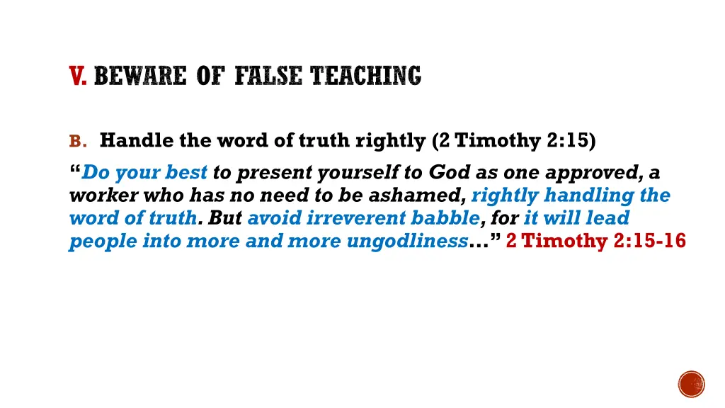 v beware of false teaching 1