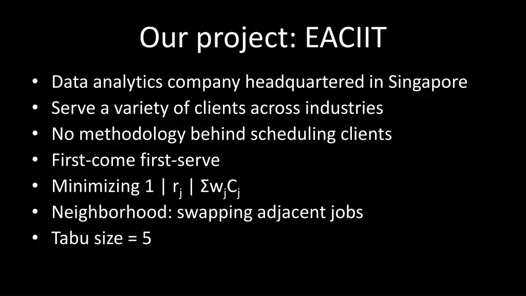 our project eaciit