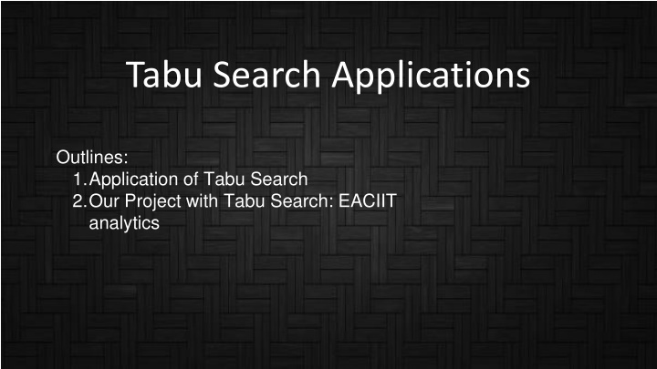 tabu search applications