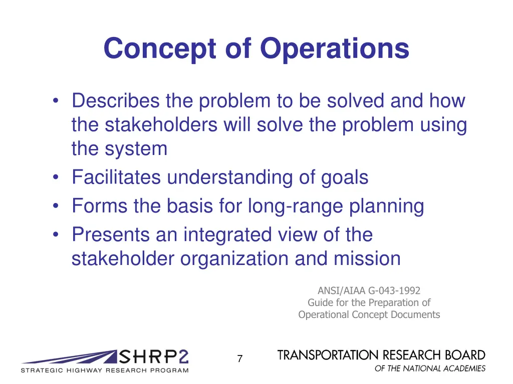concept of operations