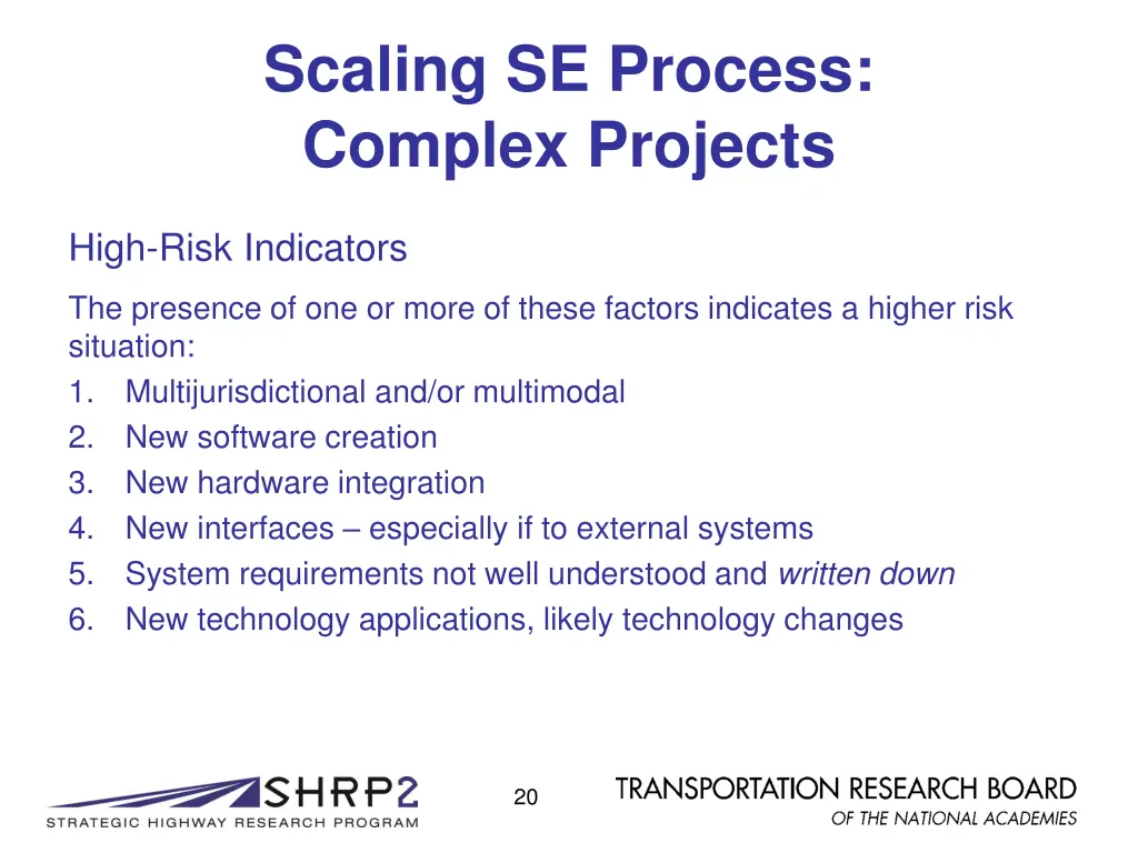 scaling se process complex projects