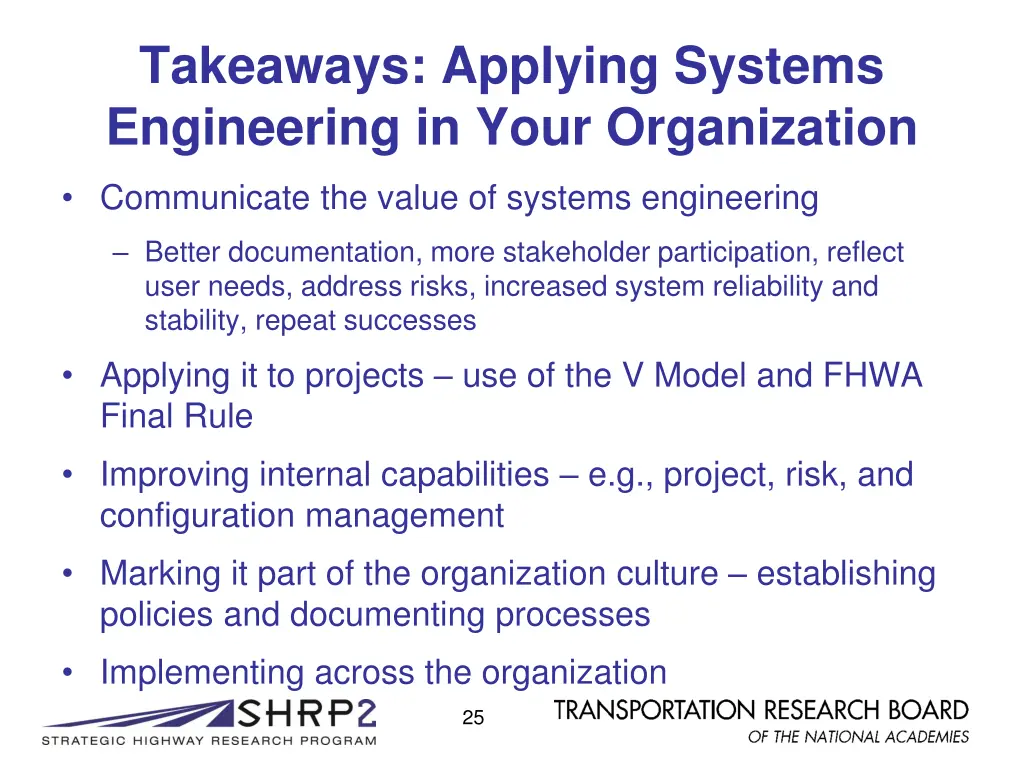 takeaways applying systems engineering in your