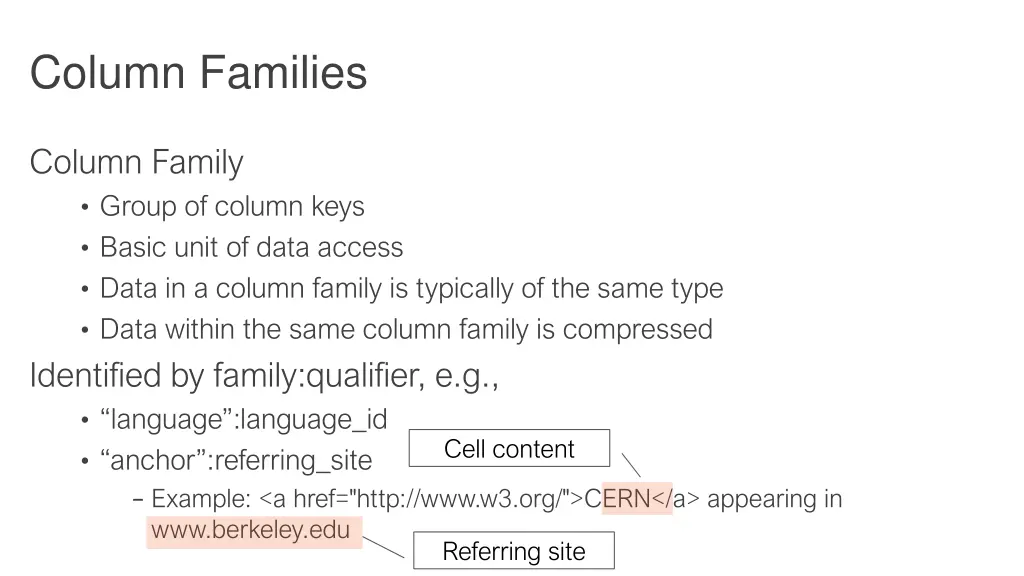 column families