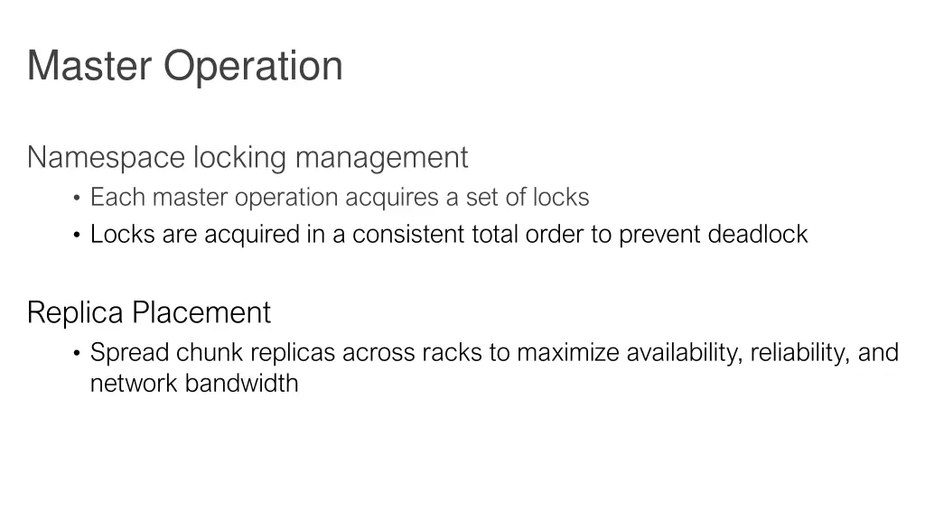 master operation