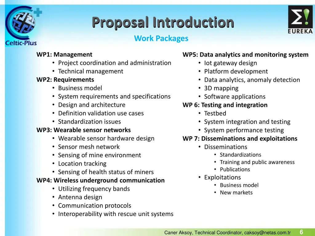 proposal introduction work packages