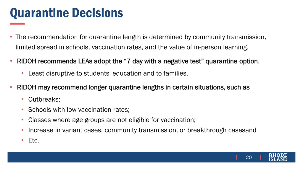 quarantine decisions