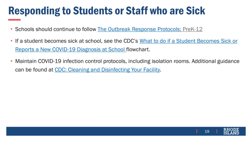 responding to students or staff who are sick
