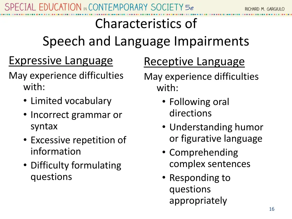 characteristics of speech and language