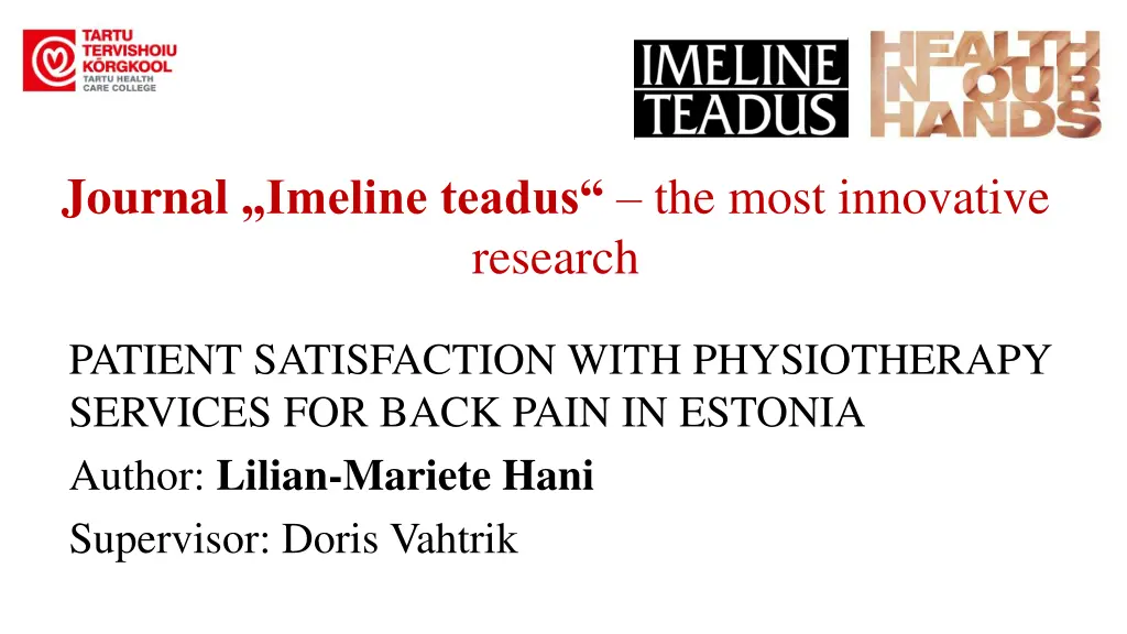 journal imeline teadus the most innovative