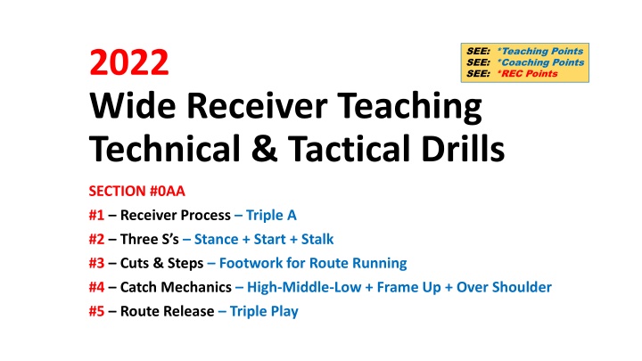 see teaching points see coaching points