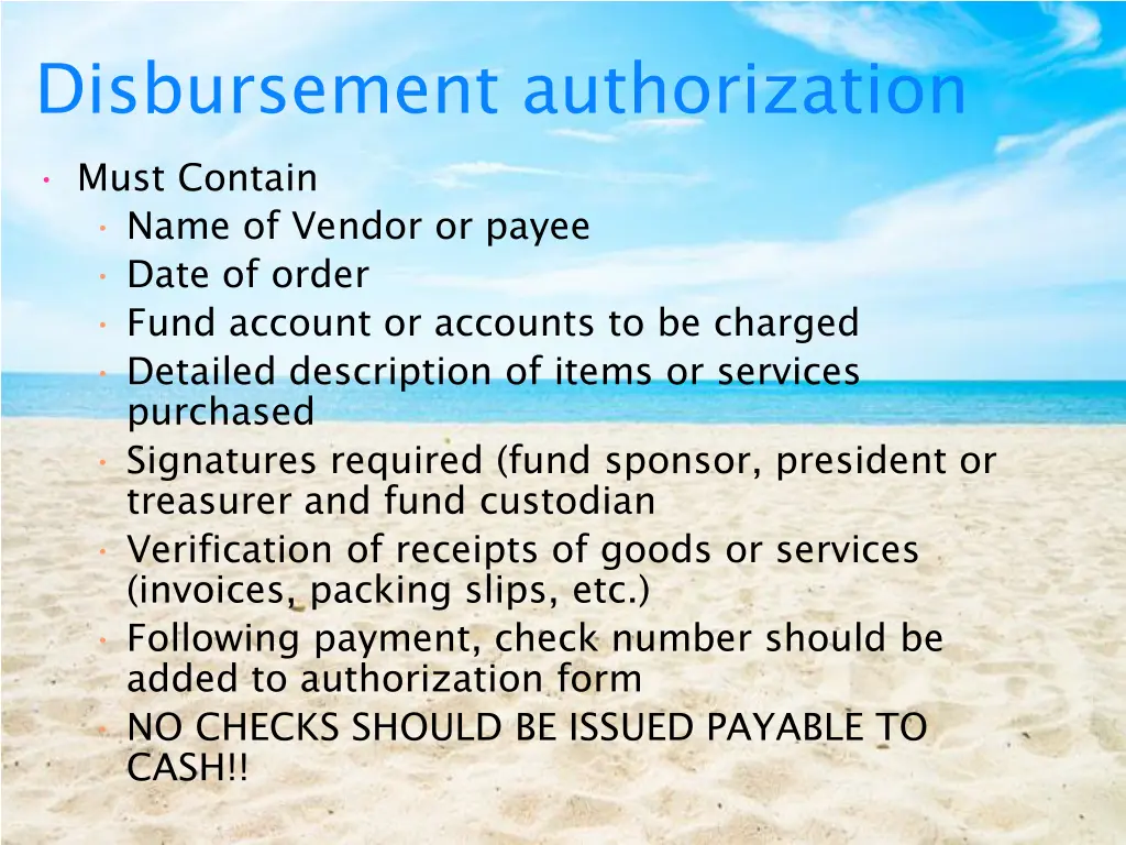 disbursement authorization
