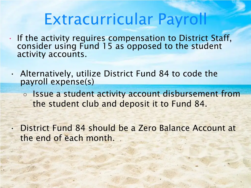 extracurricular payroll