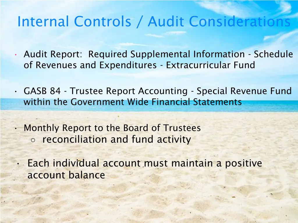internal controls audit considerations