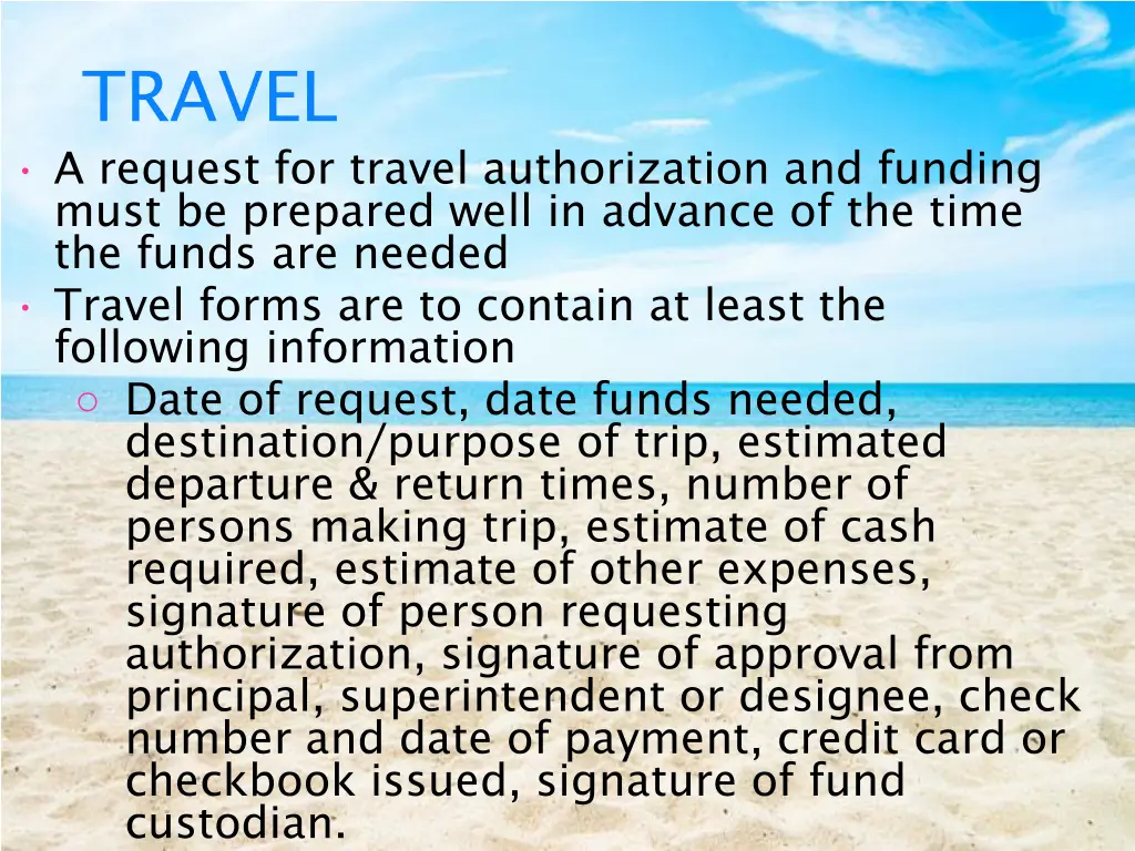 travel a request for travel authorization