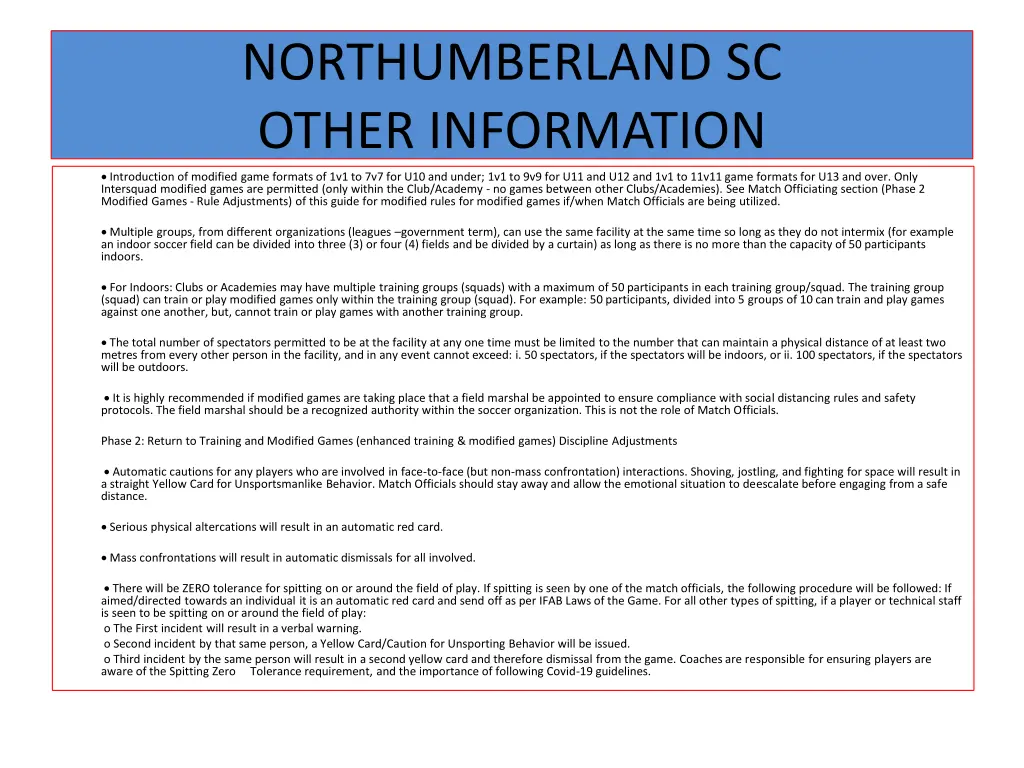 northumberland sc other information introduction