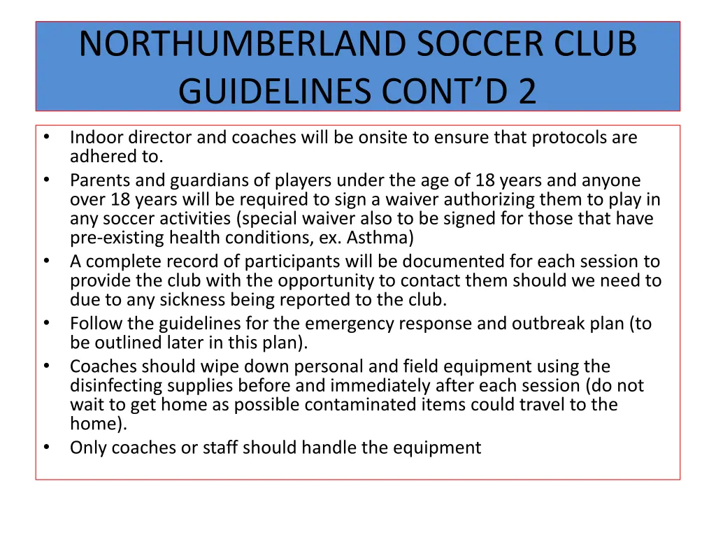 northumberland soccer club guidelines cont d 2
