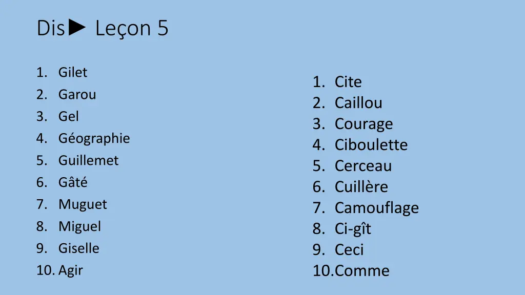 dis le on 5